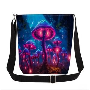 Fantasy Mushroom Crossbody Bag All Over Print Messenger Bag Trippy Gift